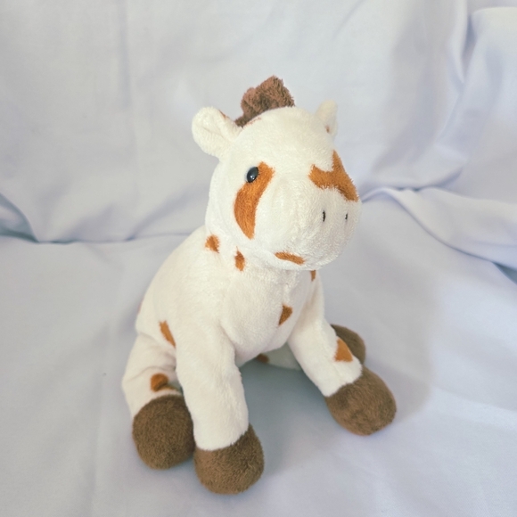 TY Pluffies Horse Cream Brown Spotted Plush Bean Toy Painted Pony 9 Inch 2005 - Picture 1 of 8